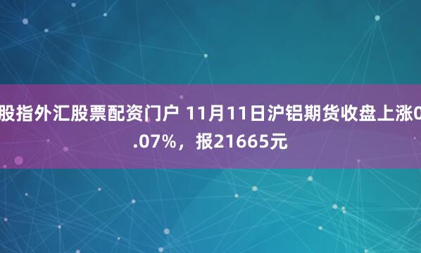股指外汇股票配资门户 11月11日沪铝期货收盘上涨0.07%,报21665元